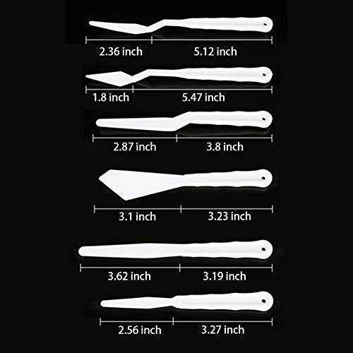 Luckycivia 6 Set Palette Knives Set, Plastic Spatula with Six Diff...