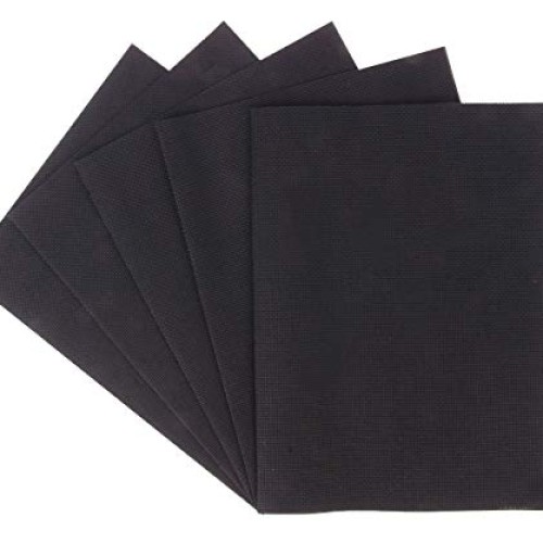 Aida Cloth 14 Count Cross Stitch Fabric,12×18inch,5Pcs,Black