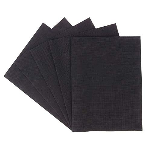 Aida Cloth 14 Count Cross Stitch Fabric,12×18inch,5Pcs,Black