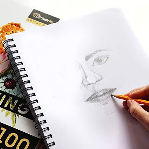 2-Pack 100 Sheets 9 x 12 Inch Sketch Pads for Drawing Perforated,...