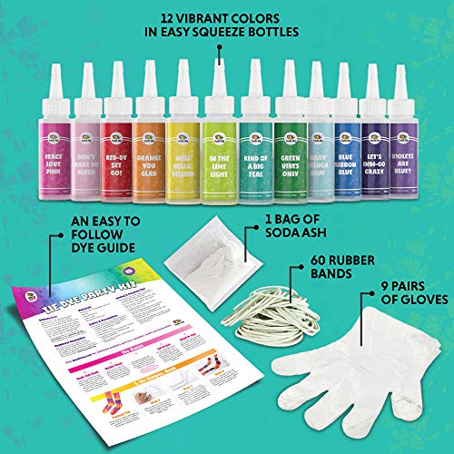 Doodlehog Easy Tie Dye Party Kit for Kids, Adults, and Groups. Cre...