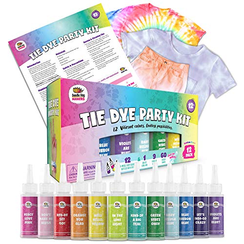 Doodlehog Easy Tie Dye Party Kit for Kids, Adults, and Groups. Cre...