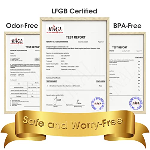 DOQAUS Ice Cube Tray with Lid and Bin, 4 Pack Silicone Plastic Ice...