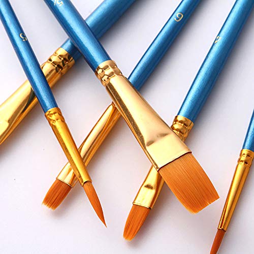 Art Drawing Paintbrush Set, Doraking 10pcs Blue Penholder Nylon Wa...