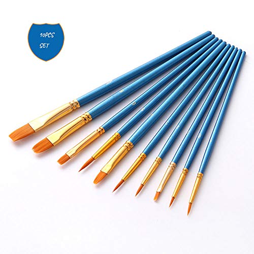Art Drawing Paintbrush Set, Doraking 10pcs Blue Penholder Nylon Wa...