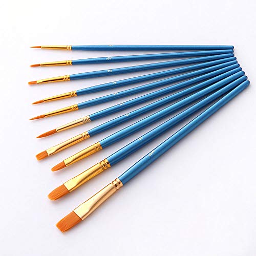 Art Drawing Paintbrush Set, Doraking 10pcs Blue Penholder Nylon Wa...