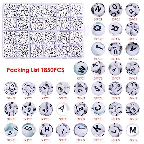 DoreenBow 1850PCS Acrylic Letter Beads A-Z Letter and Number Beads...