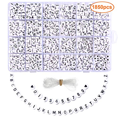 DoreenBow 1850PCS Acrylic Letter Beads A-Z Letter and Number Beads...