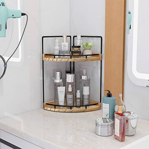 2-Tier Corner Bathroom Counter Organizer,Dorhors Tray and Vanity O...