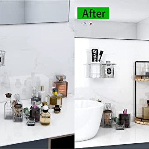 2-Tier Corner Bathroom Counter Organizer,Dorhors Tray and Vanity O...