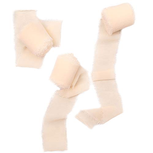 Doris Home Handmade Fringe Chiffon Silk-Like Ribbon 2 x 7Yd Set o...
