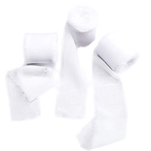 Doris Home Handmade Fringe Chiffon Silk-Like Ribbon 2 x 7Yd Set o...