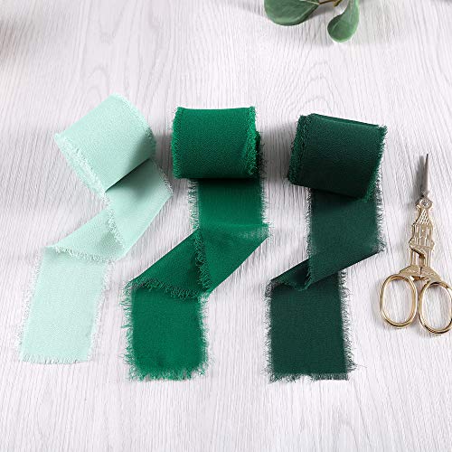 Doris Home Handmade Fringe Fabric Chiffon Silk-Like Ribbon 2 x 7Y...