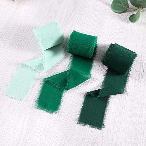 Doris Home Handmade Fringe Fabric Chiffon Silk-Like Ribbon 2 x 7Y...