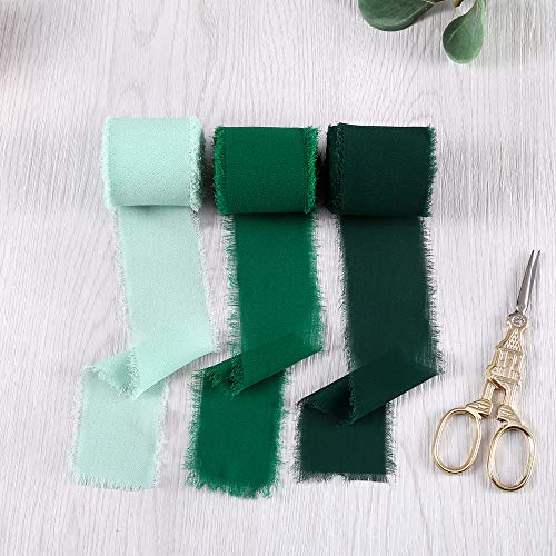Doris Home Handmade Fringe Fabric Chiffon Silk-Like Ribbon 2 x 7Y...