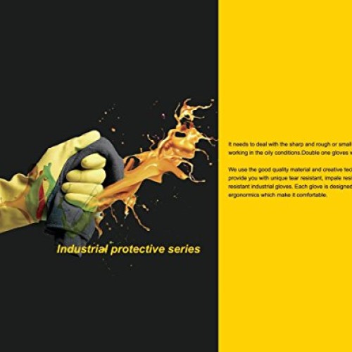 Chemical Resistant Gloves,Safety Work Cleaning Protective Heavy Du...
