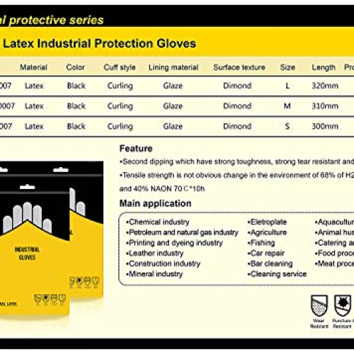Chemical Resistant Gloves,Safety Work Cleaning Protective Heavy Du...