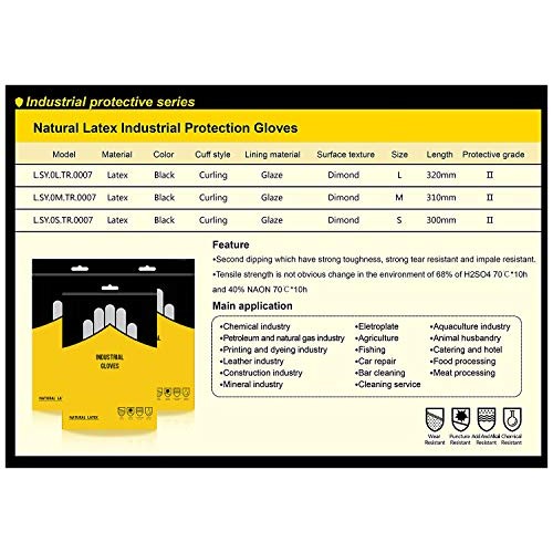 Chemical Resistant Gloves,Safety Work Cleaning Protective Heavy Du...