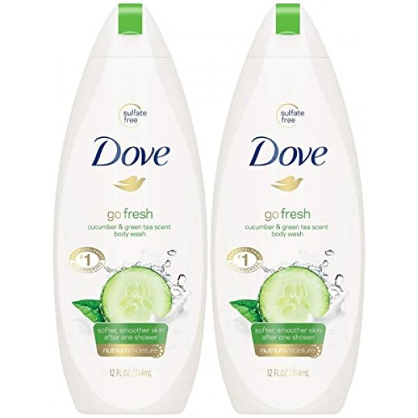 Dove Body Wash 12 Ounce Go Fresh Cucumber & Green Tea, 12 Fl Oz P...