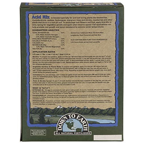 Down To Earth All Natural Acid Mix Fertilizer 4-3-6, 5 lb