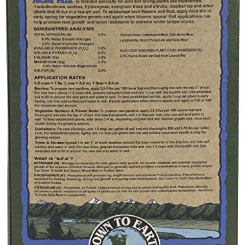 Down To Earth All Natural Acid Mix Fertilizer 4-3-6, 5 lb