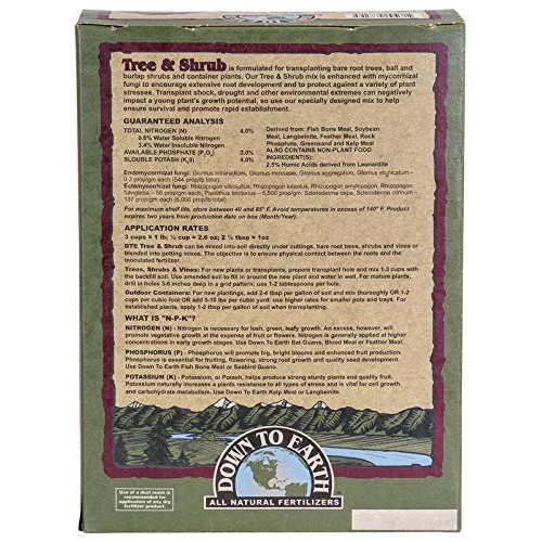 Down to Earth All Natural Tree & Shrub Fertilizer Mix 4-2-4, 5 lb