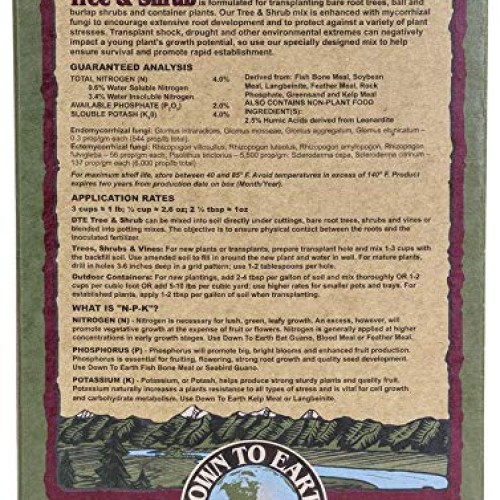 Down to Earth All Natural Tree & Shrub Fertilizer Mix 4-2-4, 5 lb