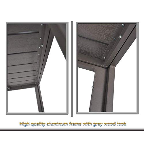 Dporticus Outdoor Patio 55 Rectangular Dining Table Aluminum Fram...