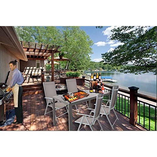 Dporticus Outdoor Patio 55 Rectangular Dining Table Aluminum Fram...