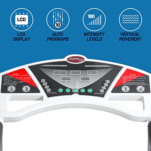 White Vibration Plate Workout Machine with Up to 400 lbs Full Body...