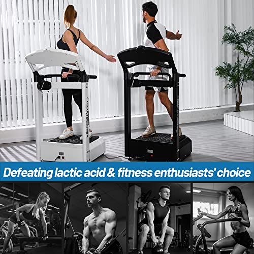 White Vibration Plate Workout Machine with Up to 400 lbs Full Body...