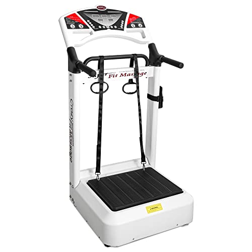 White Vibration Plate Workout Machine with Up to 400 lbs Full Body...