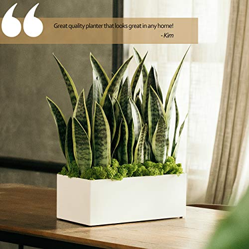 Modern Rectangle Planter Box - 16 Metal Trough Planter Ideal as a...