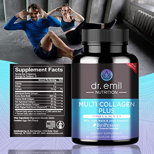 DR EMIL NUTRITION Multi Collagen Plus Pills - to Support Hair, Ski...