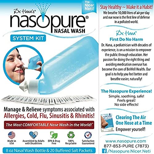 Nasopure Nasal Wash, System Kit, “The Nicer Neti Pot” Sinus Wash K...