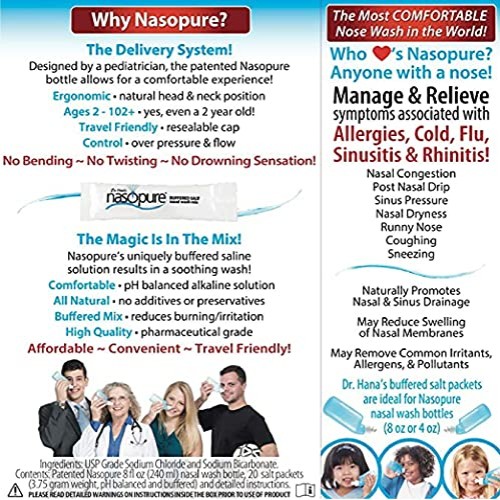 Nasopure Nasal Wash, System Kit, “The Nicer Neti Pot” Sinus Wash K...