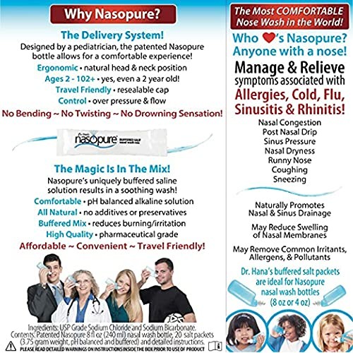 Nasopure Nasal Wash, System Kit, “The Nicer Neti Pot” Sinus Wash K...