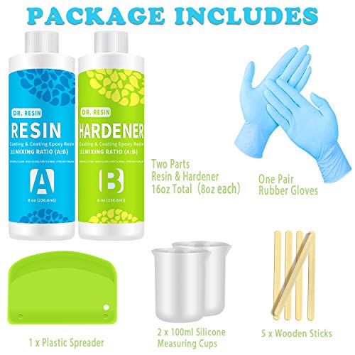 Crystal Clear Casting and Coating Epoxy Resin Kit for Craft, Jewel...
