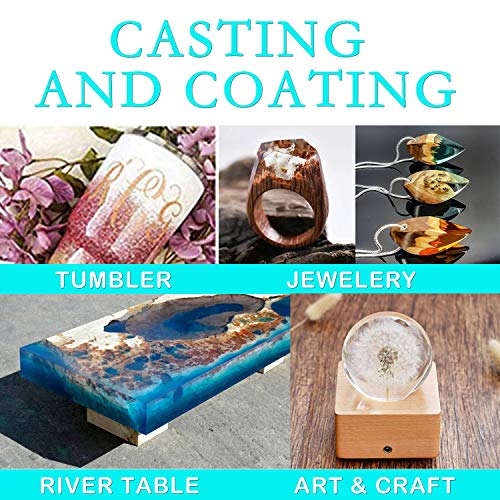 Crystal Clear Casting and Coating Epoxy Resin Kit for Craft, Jewel...