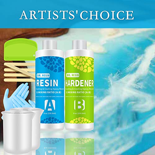 Crystal Clear Casting and Coating Epoxy Resin Kit for Craft, Jewel...