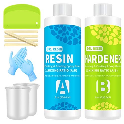 Crystal Clear Casting and Coating Epoxy Resin Kit for Craft, Jewel...