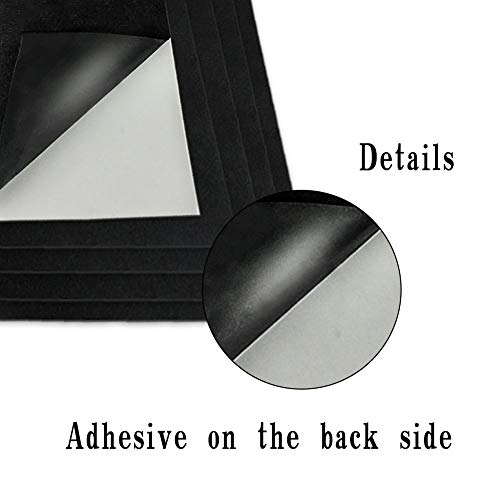 Dragang 12 Pieces Black Felt Fabric Adhesive Sheets , Sticky Back...