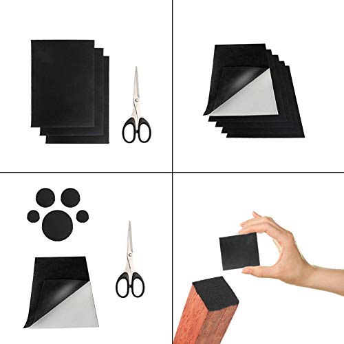 Dragang 12 Pieces Black Felt Fabric Adhesive Sheets , Sticky Back...