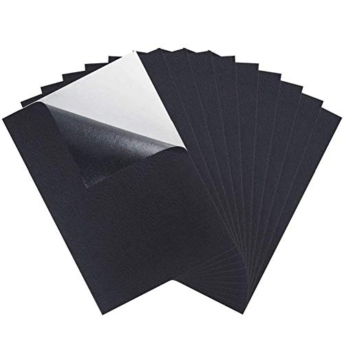 Dragang 12 Pieces Black Felt Fabric Adhesive Sheets , Sticky Back...