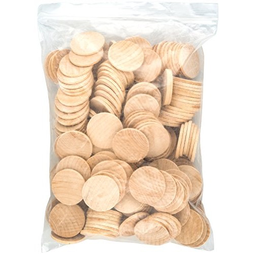 Round Unfinished Natural Wood Circles for Arts and Crafts 1.5 Inch...
