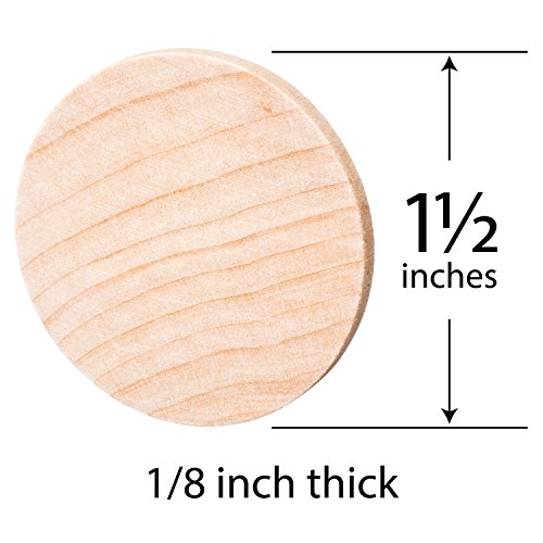 Round Unfinished Natural Wood Circles for Arts and Crafts 1.5 Inch...