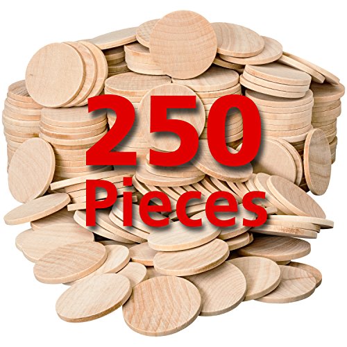 Round Unfinished Natural Wood Circles for Arts and Crafts 1.5 Inch...
