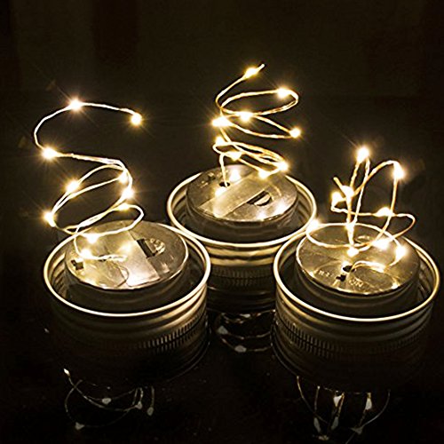 3 Pack Solar Mason Jar Lid – Fairy Mason Solar String Light Lid -F...