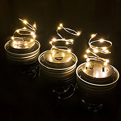 3 Pack Solar Mason Jar Lid – Fairy Mason Solar String Light Lid -F...