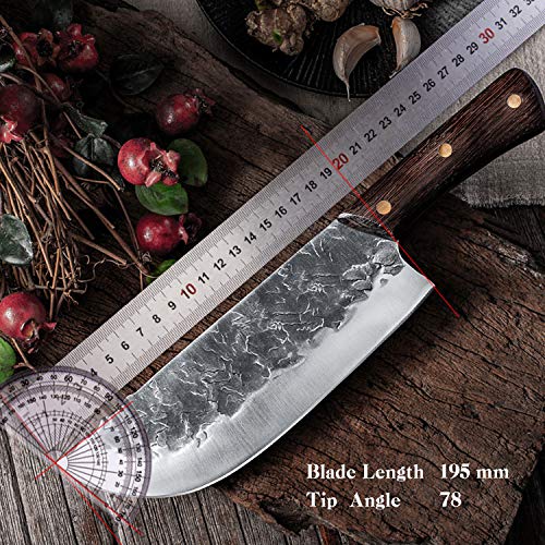 Hand Forged Butcher Knife 7.5 Inch High Carbon Steel Meat and Vege...
